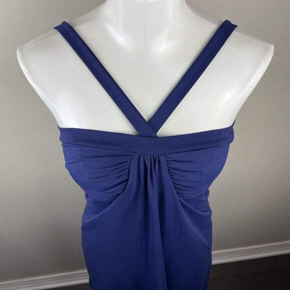 Susan Monaco Retro Y2K Style Navy blue Mini Halter Dress - Picture 9 of 9
